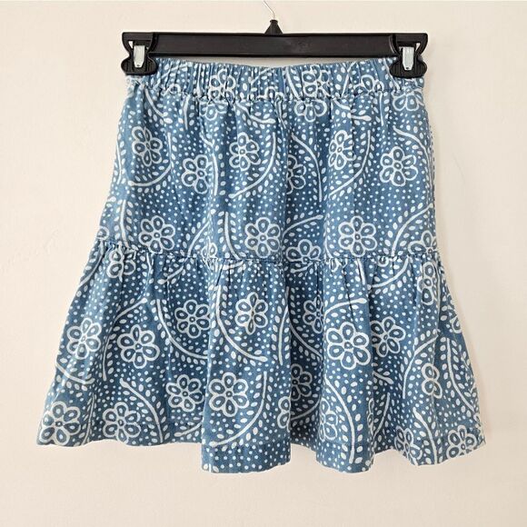 NWT Madewell Pull-On Ruffled Mini Skirt in Indigo Floral - Picture 4 of 7